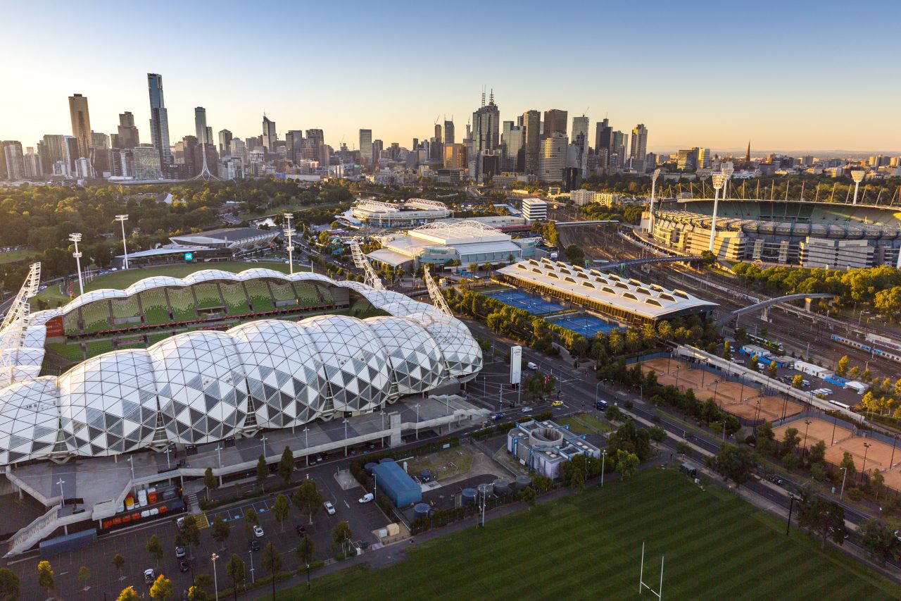 image of the Melbourne Sports Precinct.